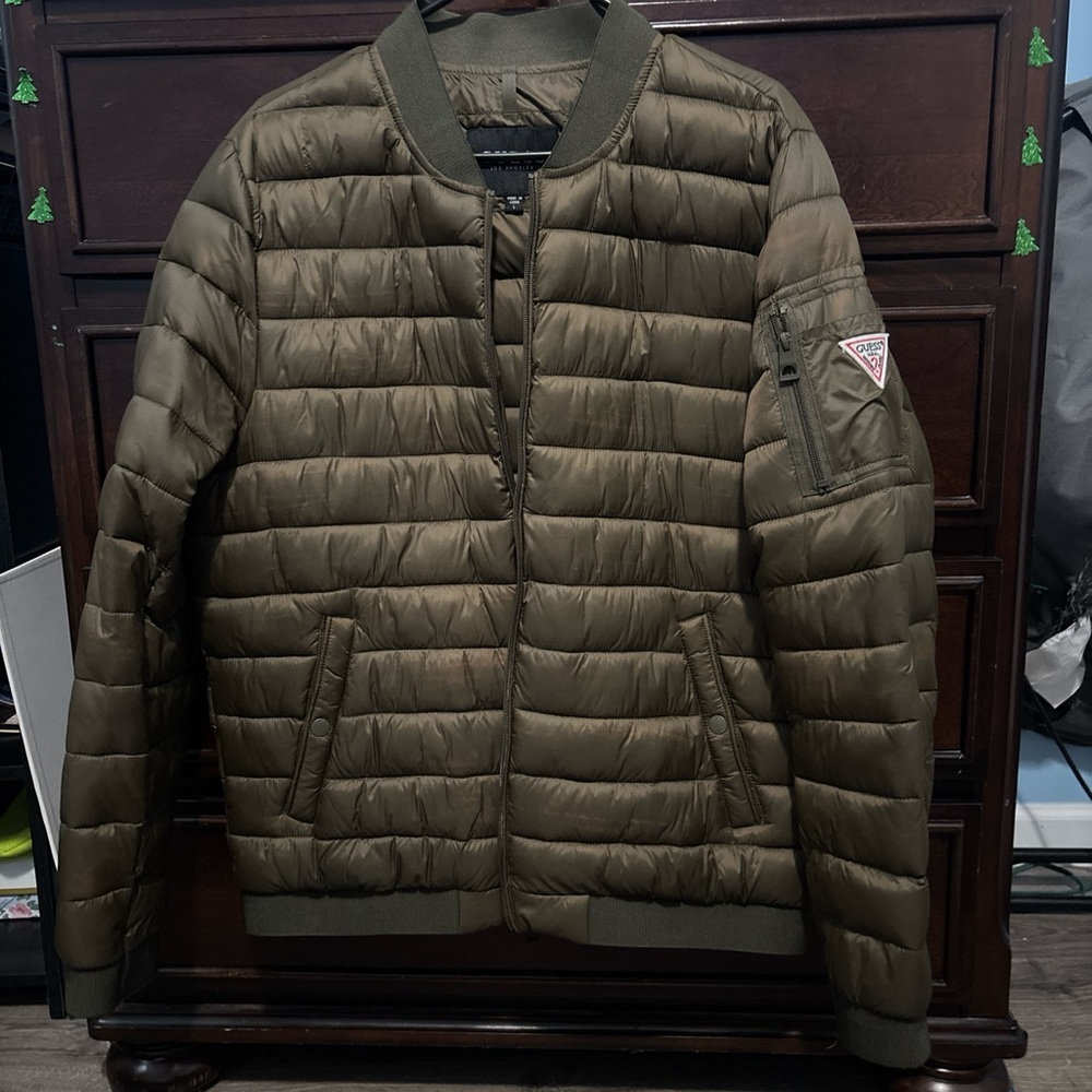 Guess Khaki Quilted Jacket